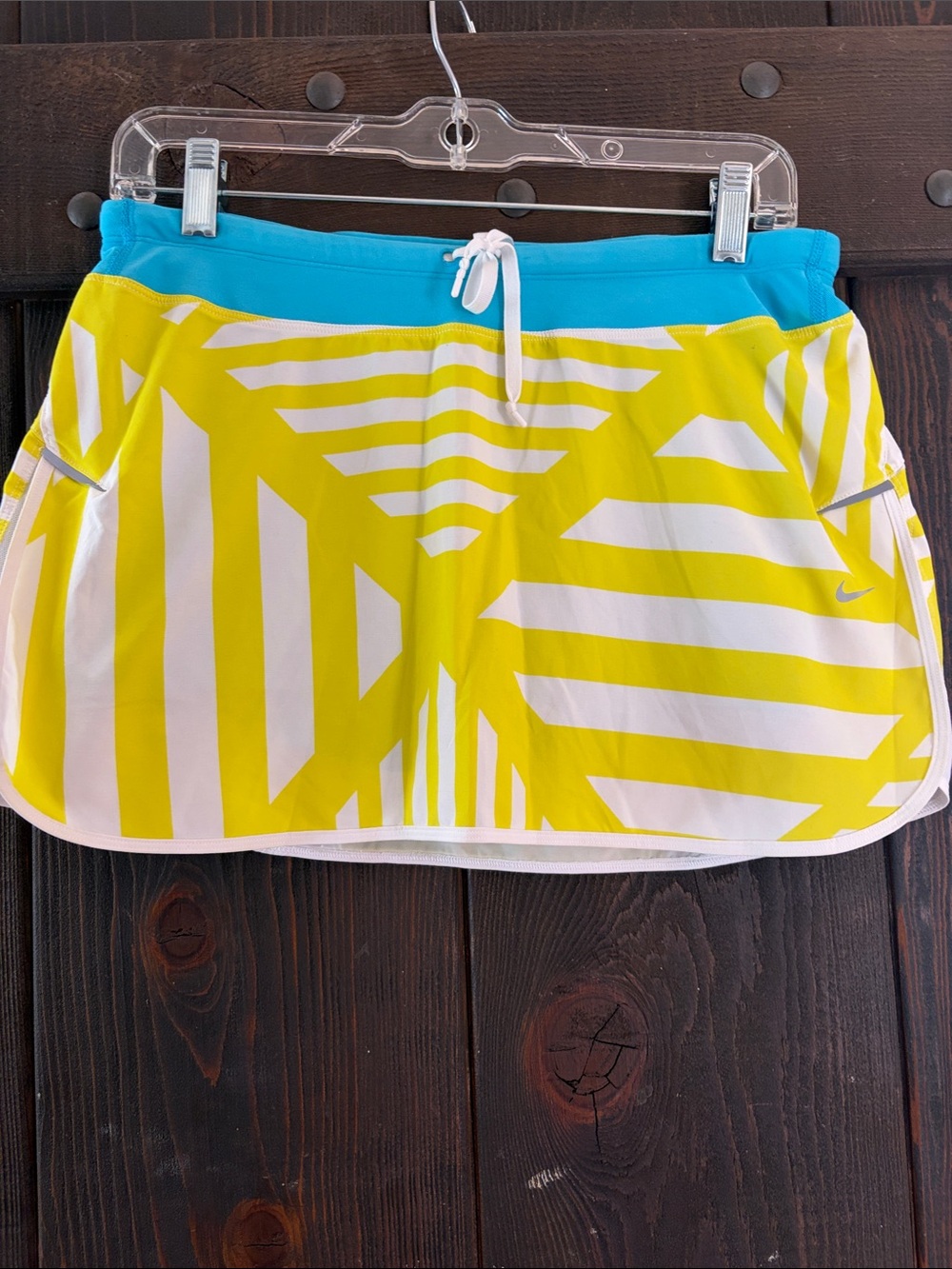 Nike Yellow & Turquoise Drawstring Athletic Skirt